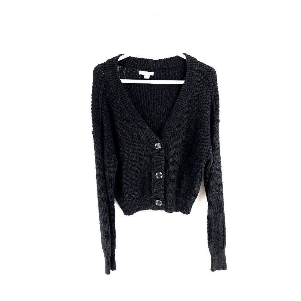 American Eagle Button Front Knit Cotton Acrylic Polyester‎ Blue Medium Sweater